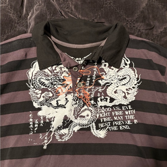 Point Zero Black and grayish/purple Dragon Polo - Picture 1 of 5